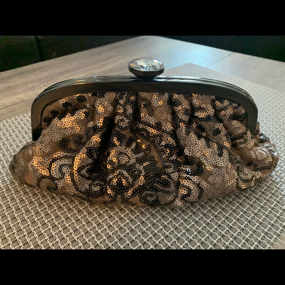 NEARLY NEW - Sequins Satin and Bling Clutch
